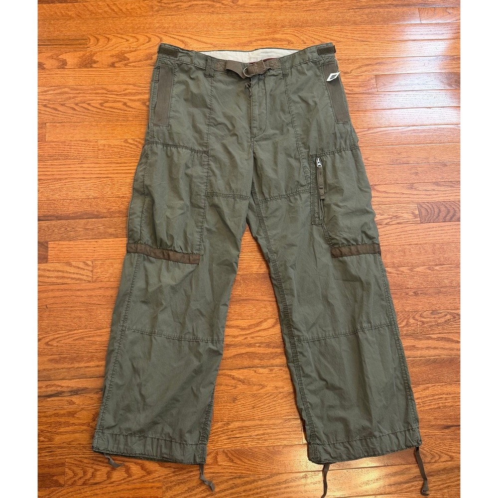 New Gap Cargo Pants Mens 40x30 Green Military Paratrooper Vintage Y2K Wide Leg